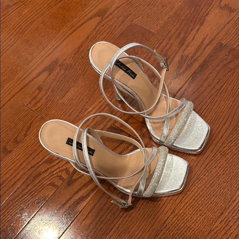 Elegant Silver Strappy Sandals